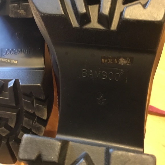 Bamboo Jonas-02 Dark Burgundy Chunky Ankle Boots with Lug Sole Size 9 - Picture 14 of 16